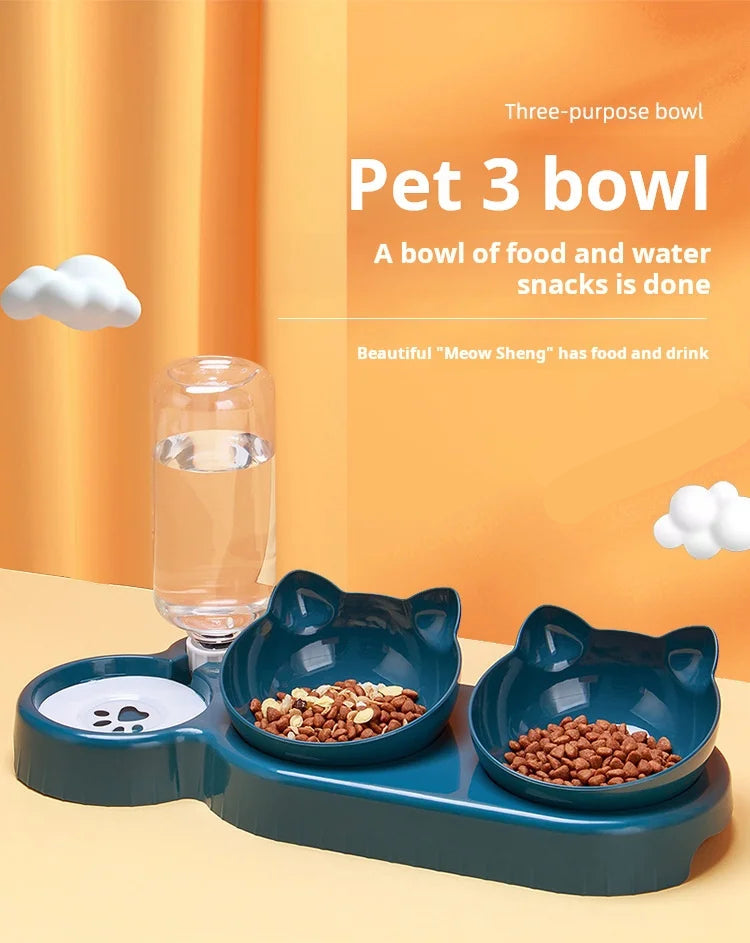 Meow & Sip Trio Bowl - Animal & Pet Supplies - Boopawdoo