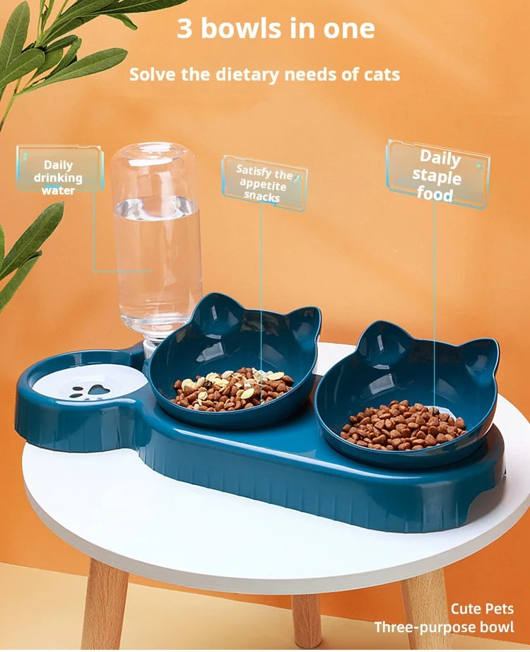 Meow & Sip Trio Bowl - Animal & Pet Supplies - Boopawdoo